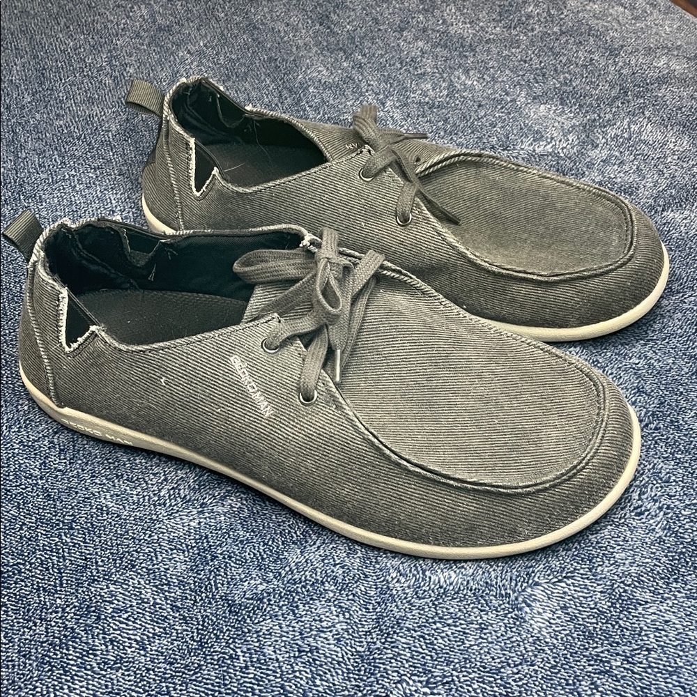 Gecko Man Walk Hero Arch Support Navy Canvas Slip On Boat Loafers Size 10 - Picture 3 of 10